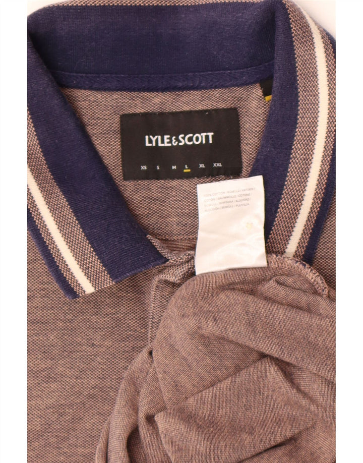 Lyle & Scott Polo para hombre grande de algodón marrón