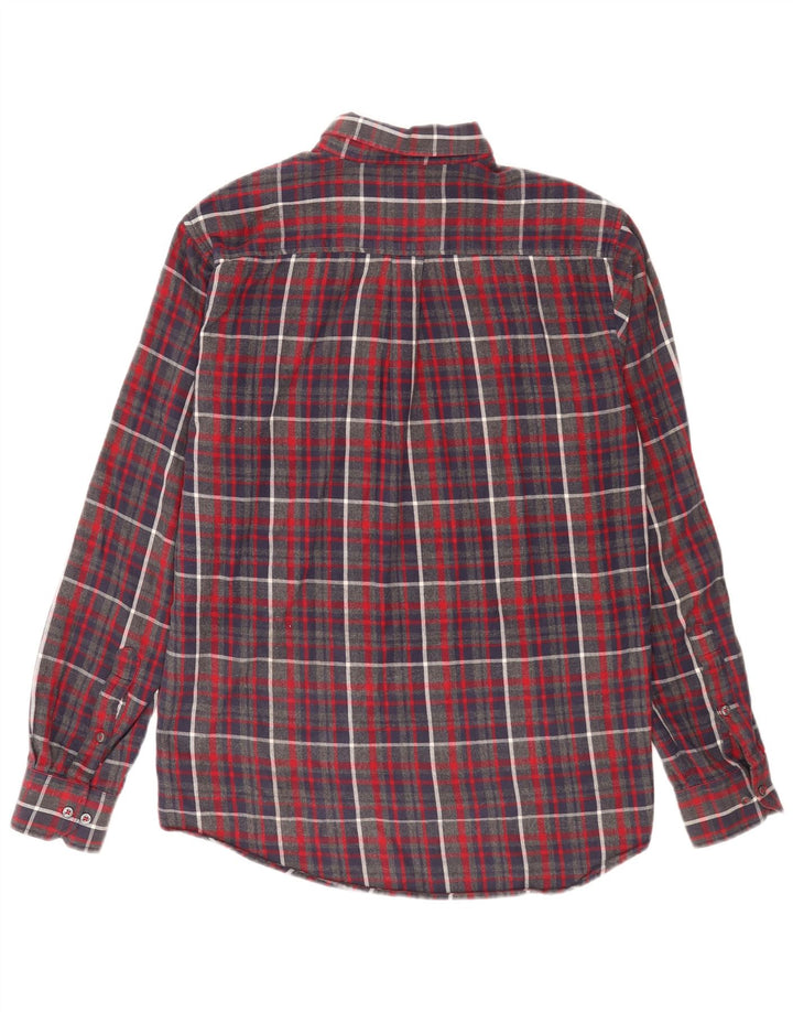 Camisa de franela de ajuste regular para hombre de Dack's Algodón a cuadros rojo medio