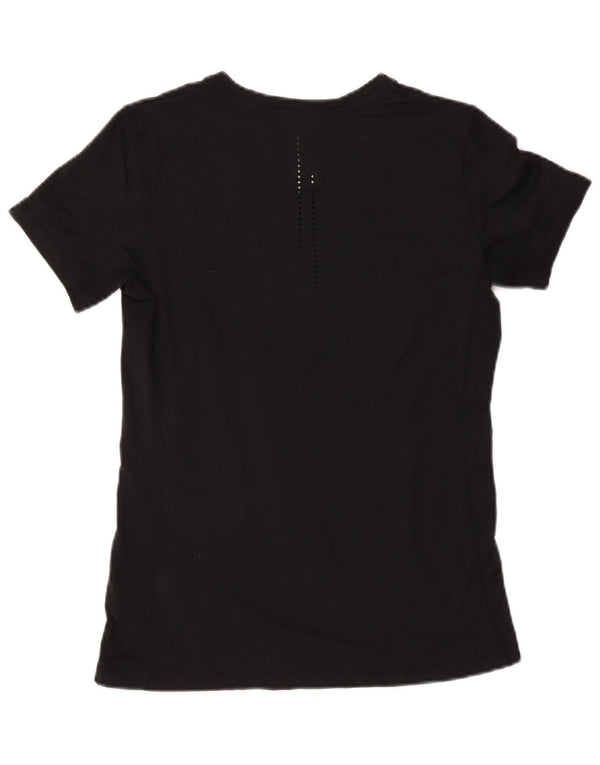 Nike Mujer Dri Fit Graphic Camiseta Top UK 40 Grande Poliéster Negro