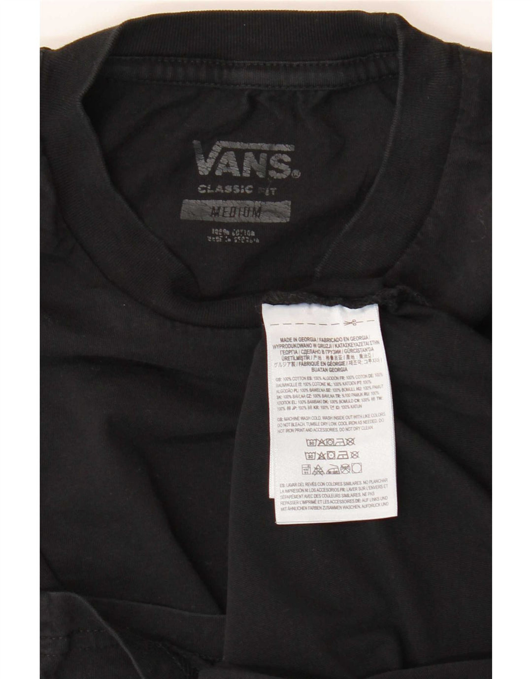 Camiseta Vans Classic Fit para hombre, talla mediana, algodón negro