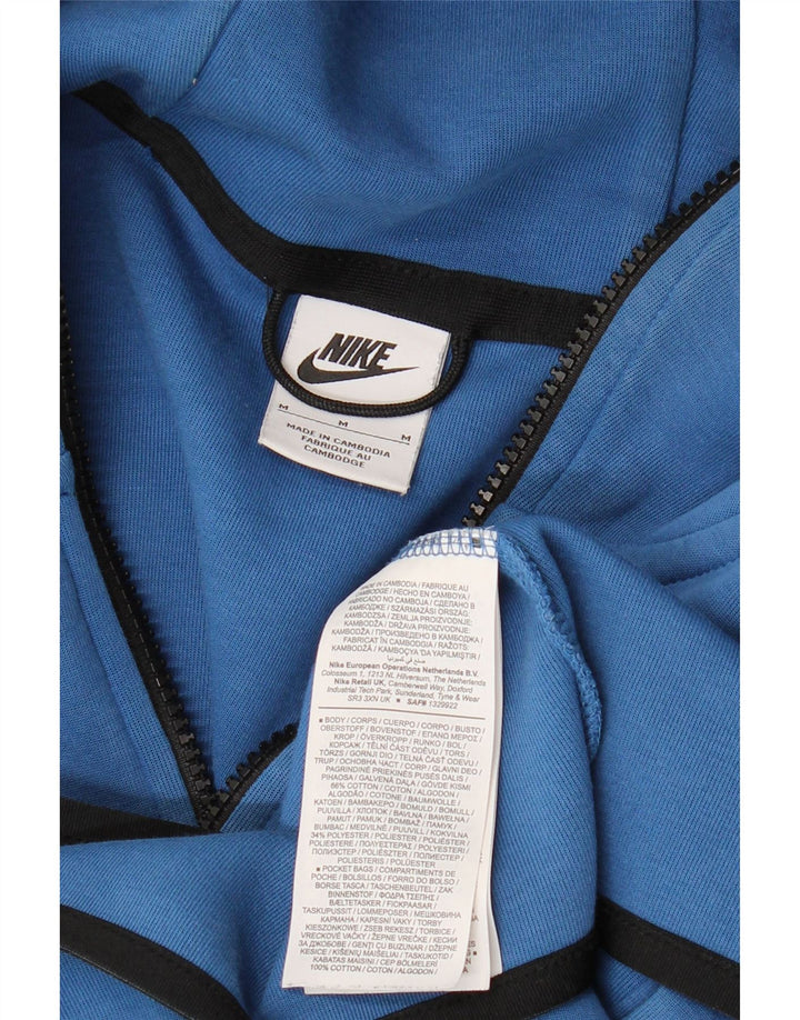 NIKE Hombre Sudadera con capucha y cremallera de algodón color block en azul medio