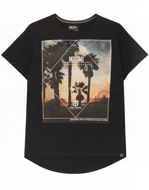 Mossimo Mens Los Angeles Graphic Camiseta Top Medium Negro Algodón