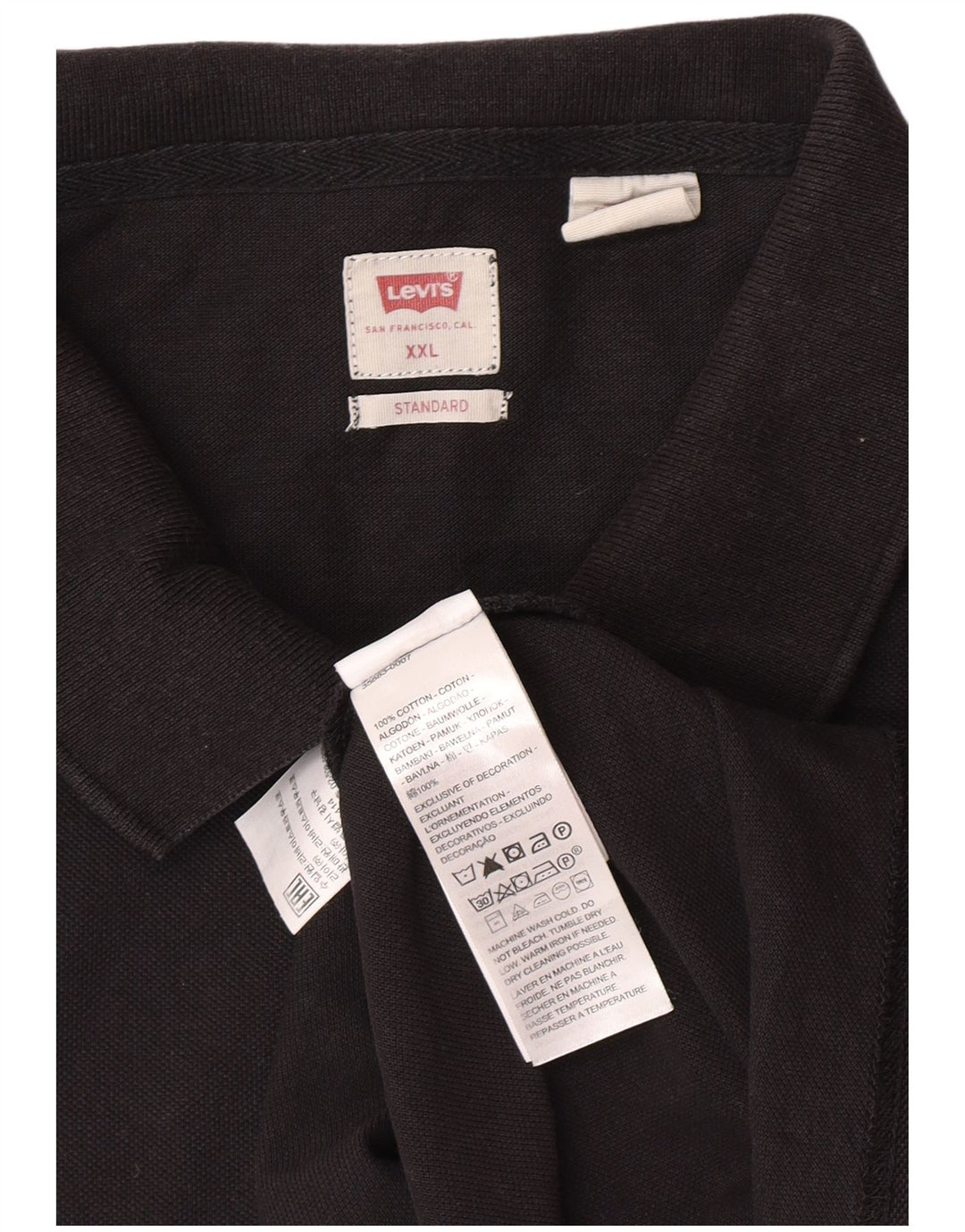 Levi's Polo estándar para hombre 2XL Algodón negro