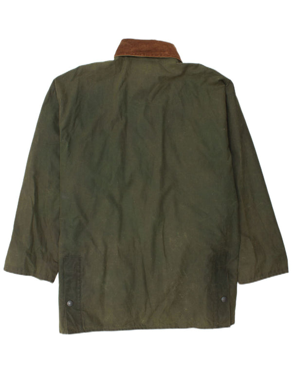 MC Orvis Chaqueta encerada Wachs-Wetterjacke para hombre UK 42 XL Algodón verde