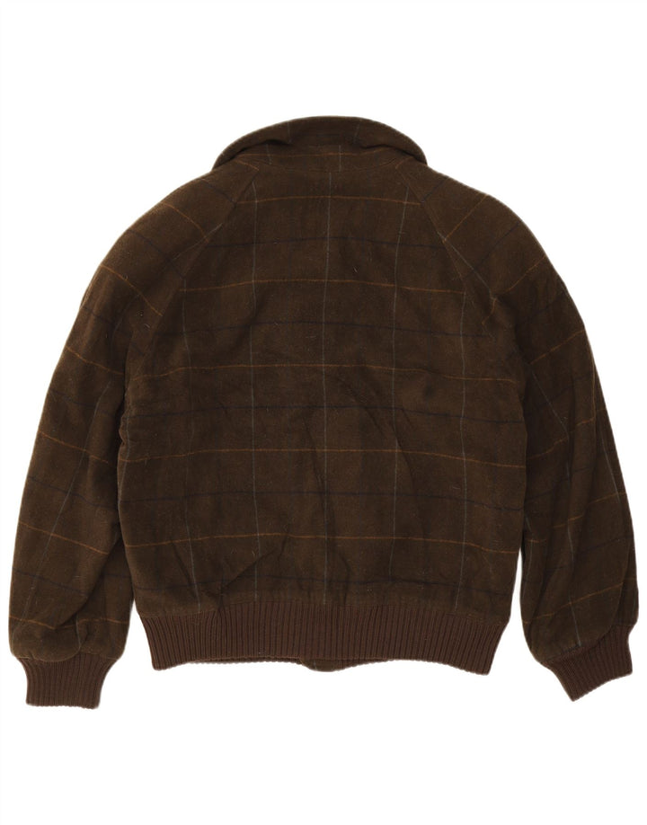 Pierre Cardin Chaqueta Bomber para Hombre UK 42 XL Cuadros Caqui