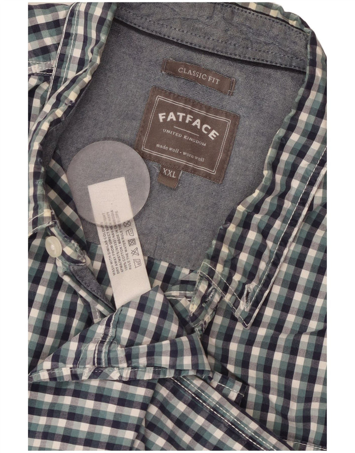 FAT FACE Camisa para hombre 2XL Algodón a cuadros azul