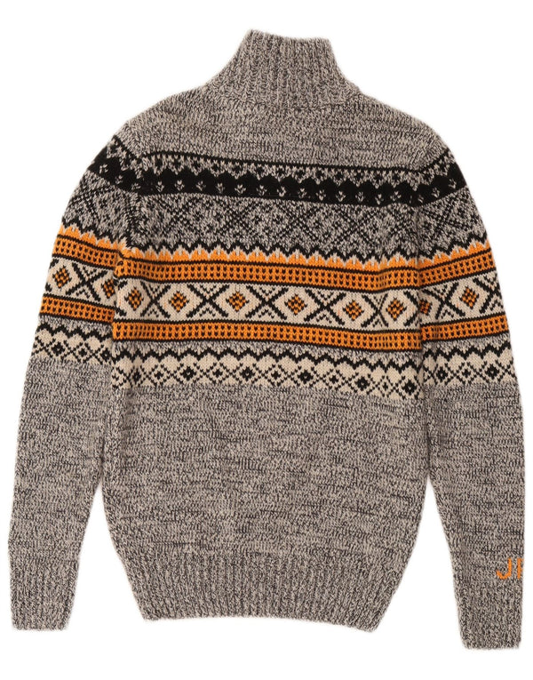 Superdry Jersey Con Cuello Y Cremallera Para Hombre Acrílico Gris Fair Isle Pequeño