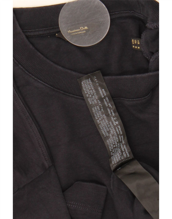 Camiseta Massimo Dutti Hombre Top Mediano Negro Algodón