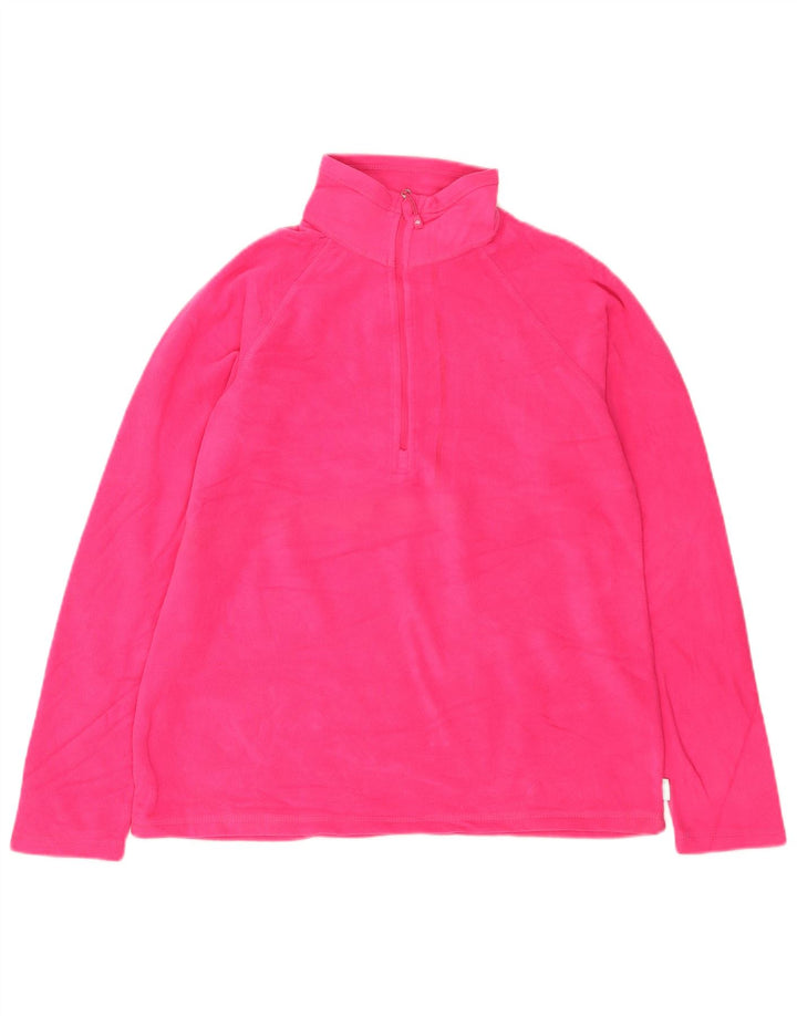 Eddie Bauer Jersey de forro polar con cuello y cremallera para mujer UK 14 Poliéster rosa medio