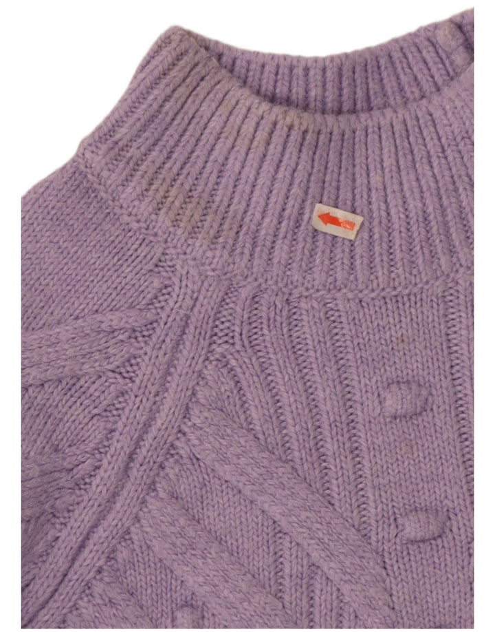 Marks & Spencer Jersey con cuello alto para mujer, talla 44, color morado mediano