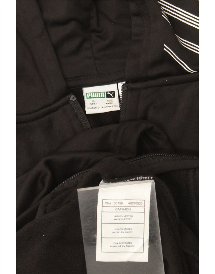 PUMA Suéter con capucha y cremallera gráfica para niñas 7-8 años Pequeño Poliéster negro