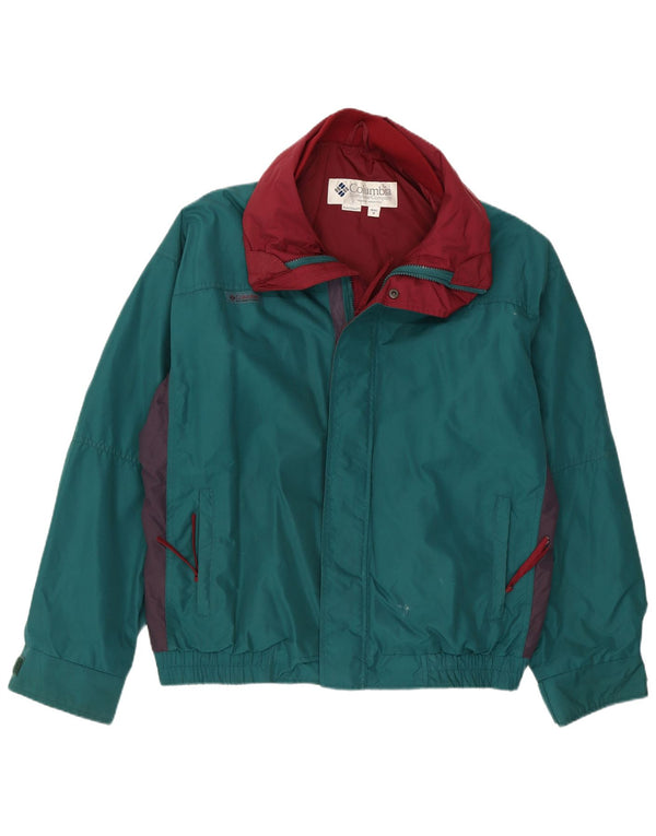 Columbia Chaqueta cortavientos para hombre ES 38 Nylon color block verde medio