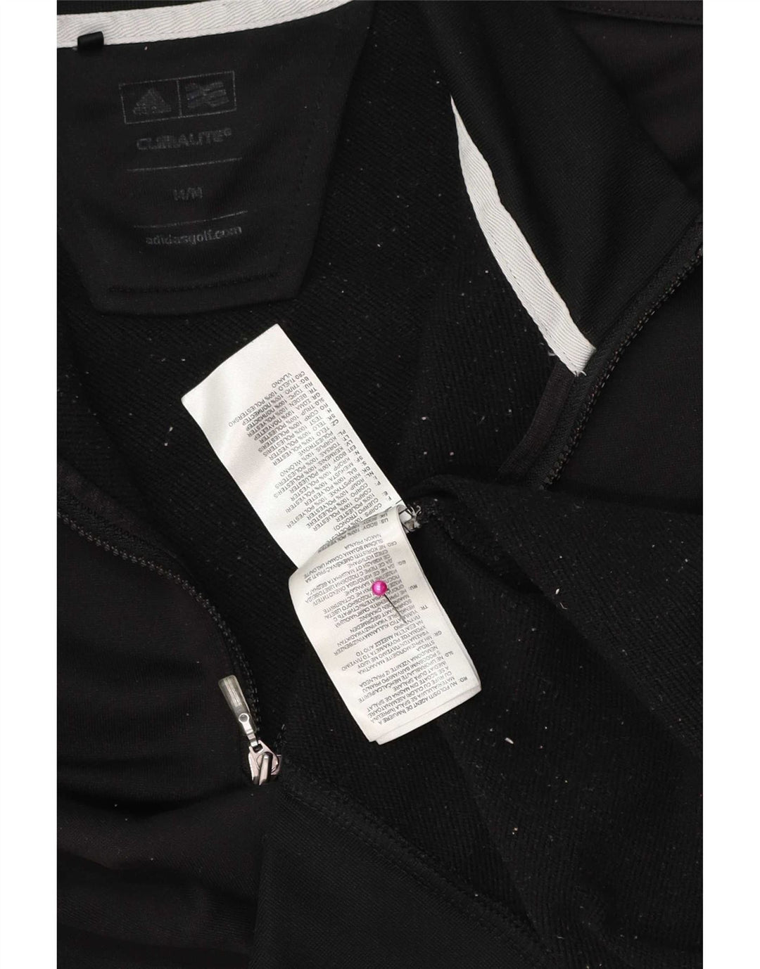 Adidas Mens Climalite Zip Neck Sudadera Jumper Medium Negro Poliéster