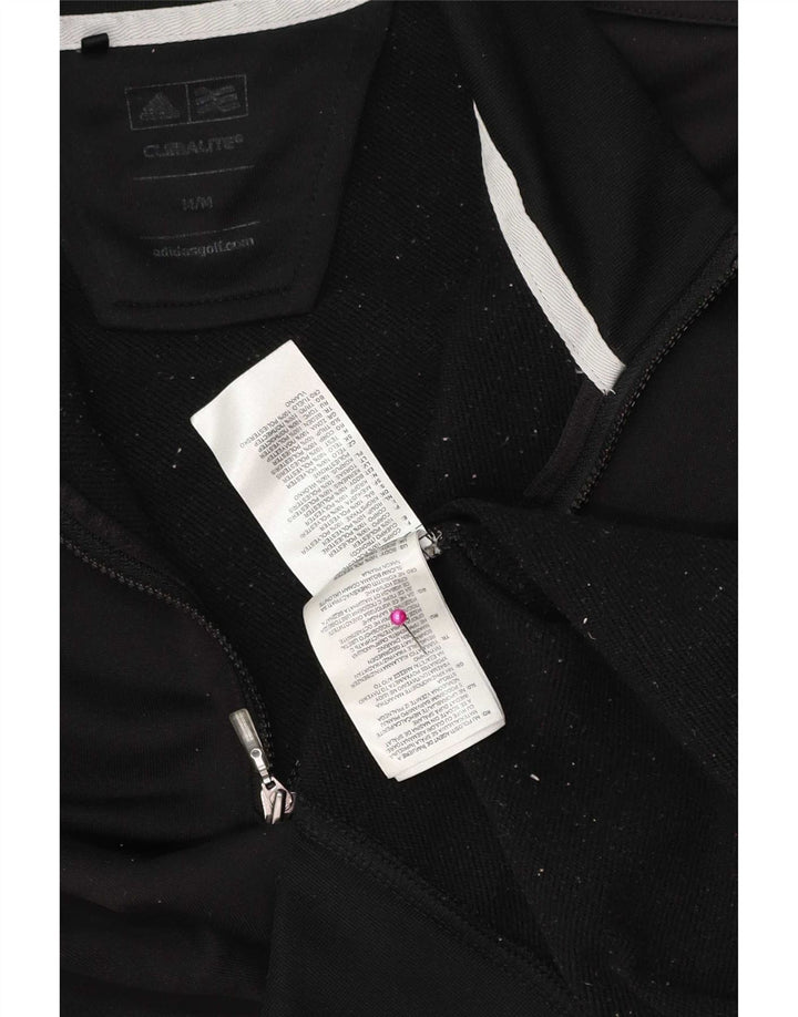 Adidas Mens Climalite Zip Neck Sudadera Jumper Medium Negro Poliéster