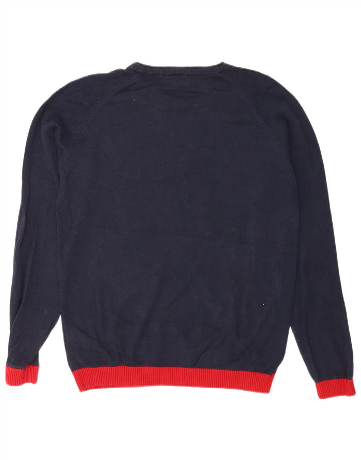 Jack & Jones Hombre Crew Neck Jumper Sweater Large Azul Marino Colorblock
