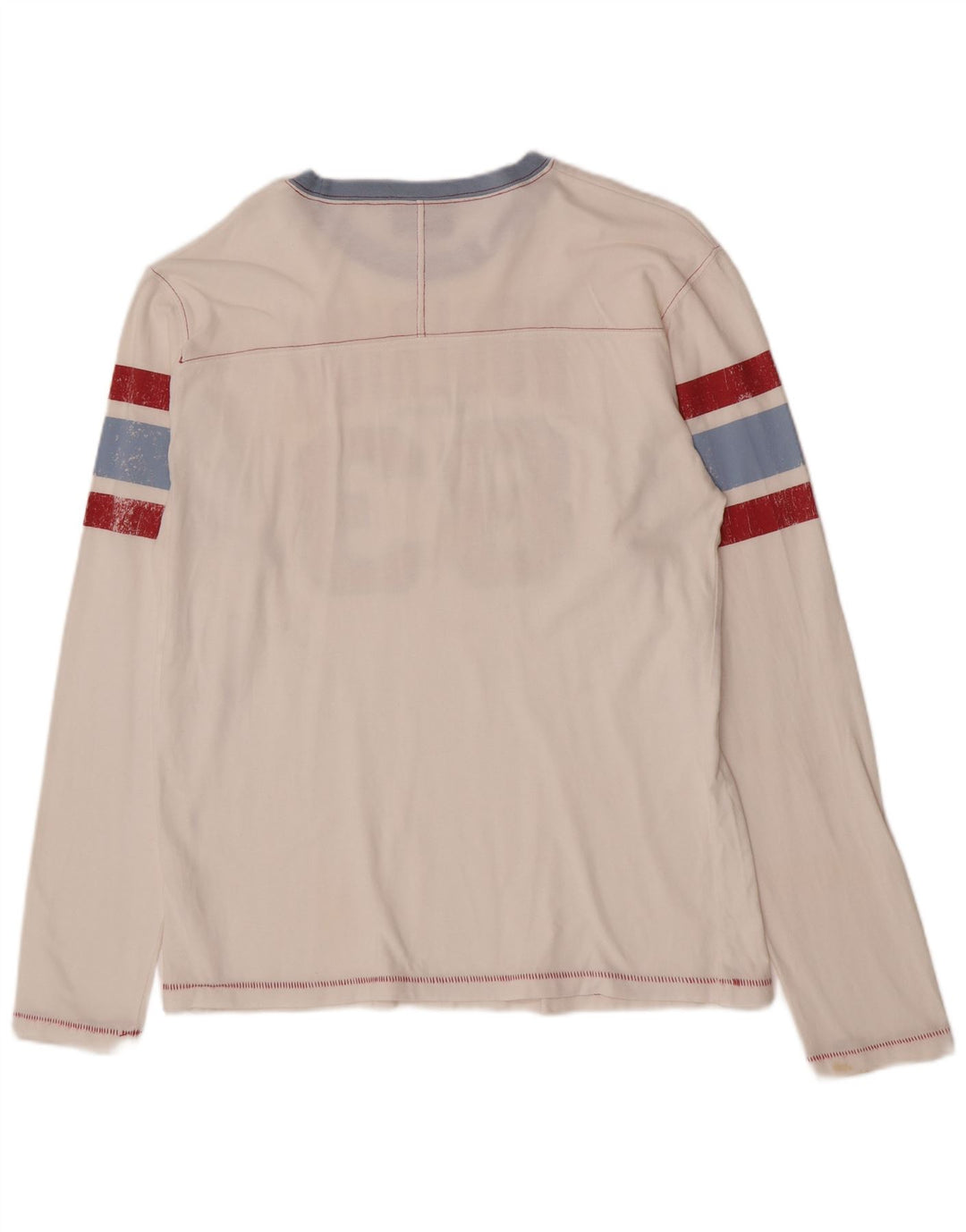 Woolrich Top gráfico para hombre de manga larga de algodón blanco grande