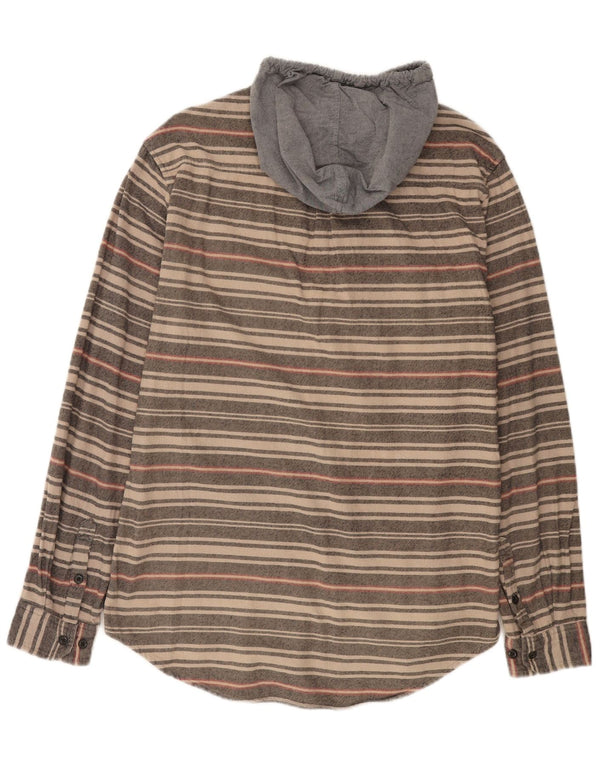 Camisa Billabong Hombre Con Capucha Grande Algodón A Rayas Beige