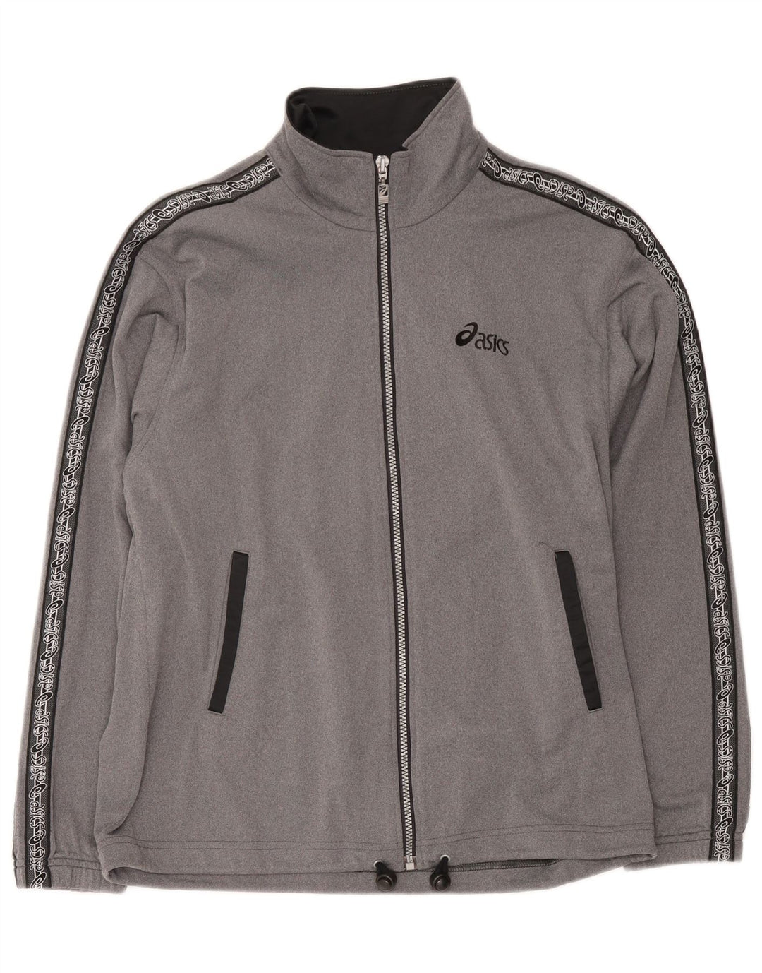 Asics Mens Graphic Chándal Top Chaqueta Pequeño Gris
