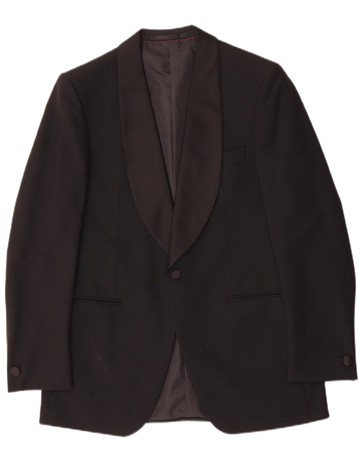 Wilvorst Chaqueta tipo blazer con 1 botón para hombre EU 50 Large Lana negra