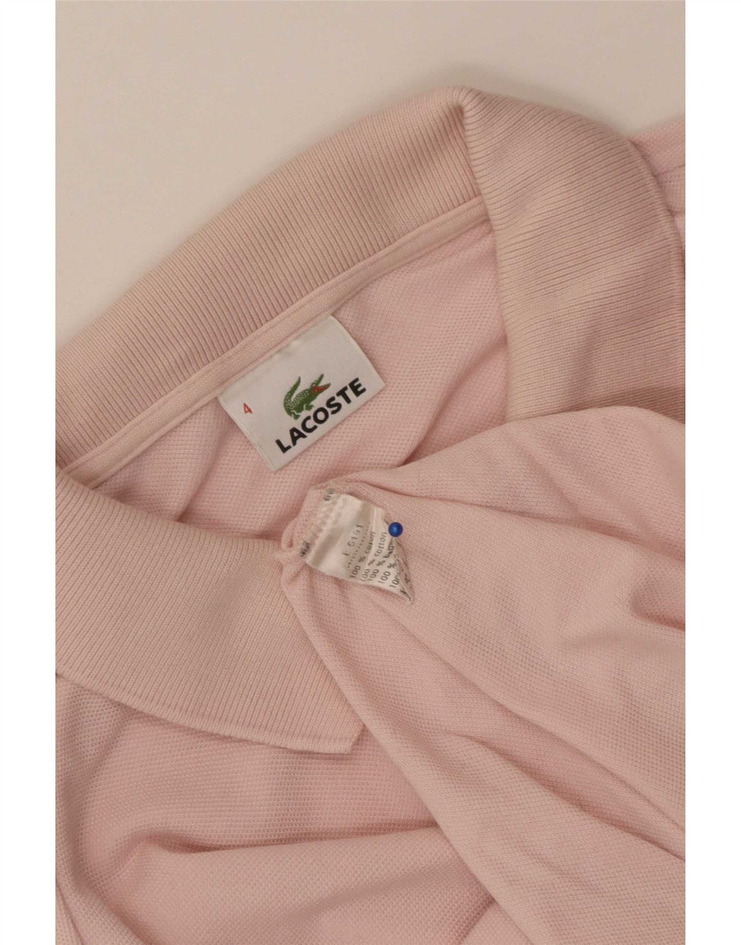 Lacoste Polo de manga larga para hombre talla 4 algodón rosa mediano