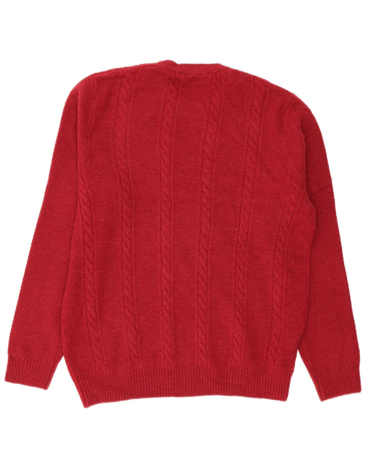 Crew Clothing - Jersey de cuello redondo para hombre, talla grande, lana de cordero roja