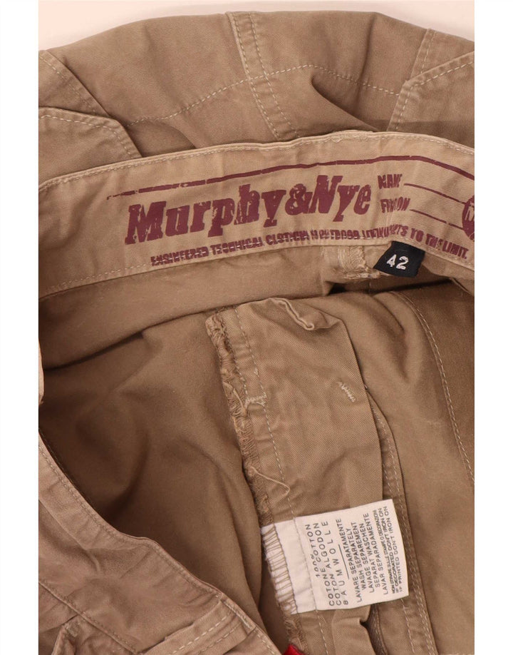 Murphy & Nye Pantalones cargo rectos para hombre W42 L32 Beige