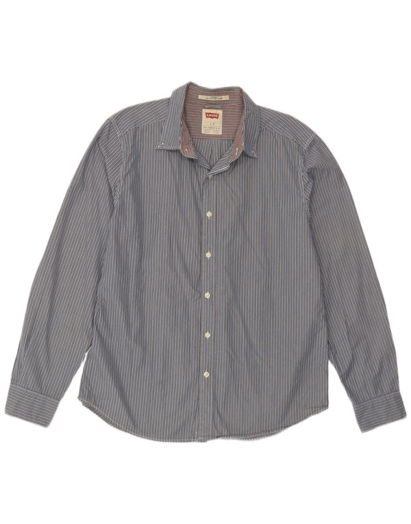 Levi's Camisa de corte estándar para hombre, talla grande, a rayas azules