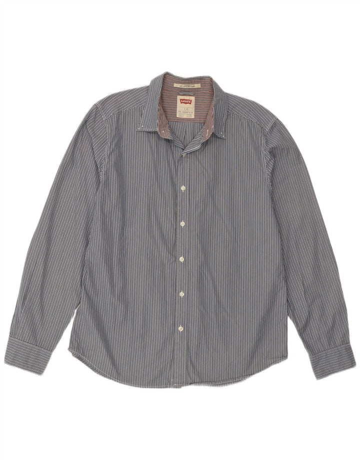 Levi's Camisa de corte estándar para hombre, talla grande, a rayas azules