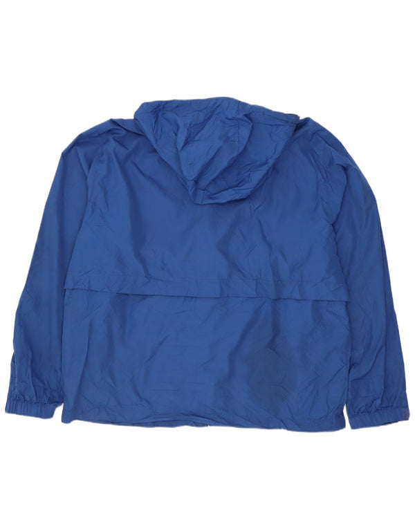 Eddie Bauer Chaqueta impermeable con capucha para hombre UK 38 Poliéster azul medio