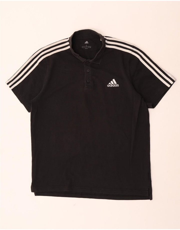 Polo Adidas Hombre Grande Algodón Negro