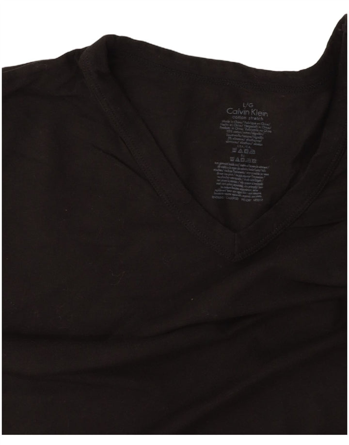 CALVIN KLEIN Camiseta para hombre Top Grande Negro Algodón