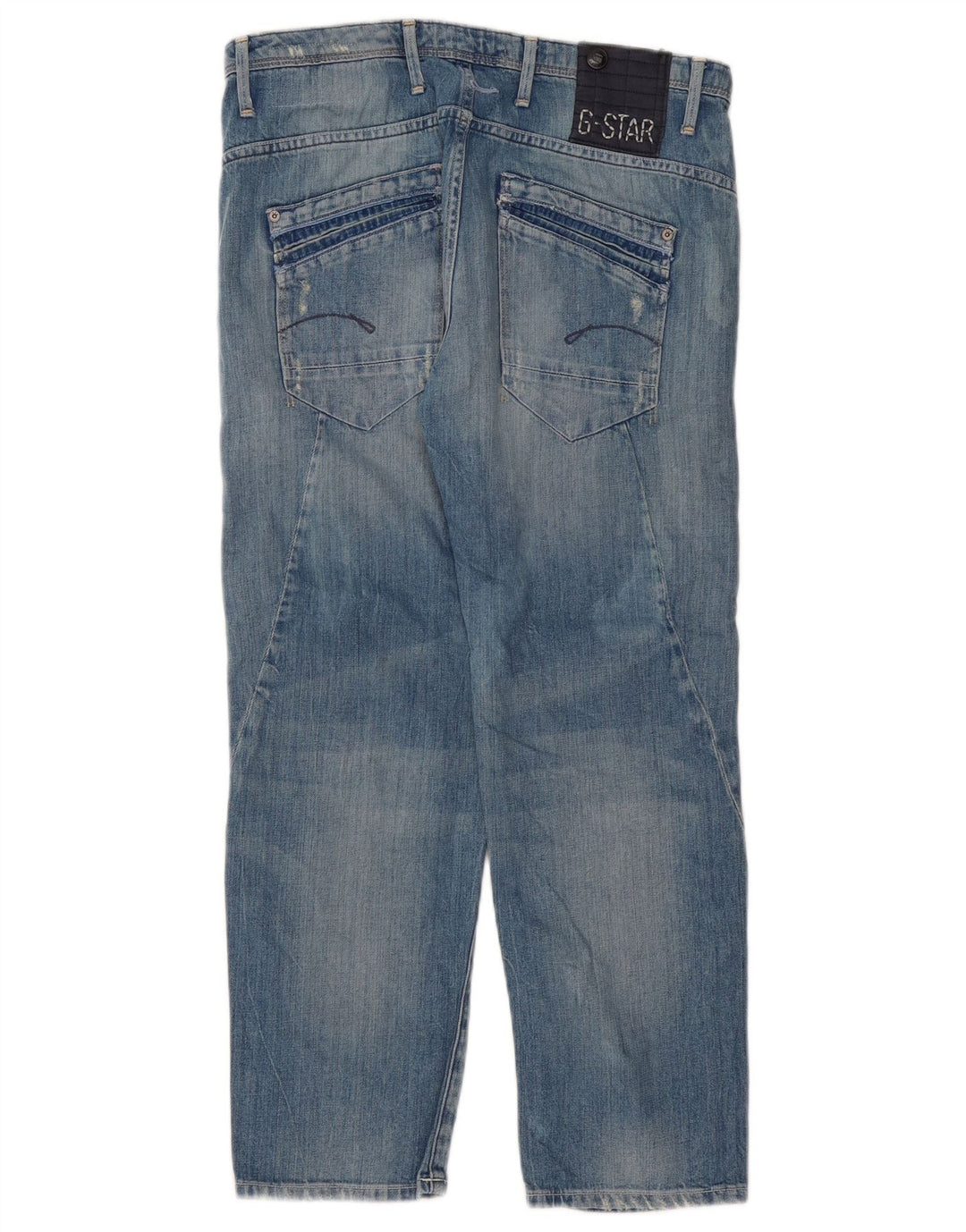 Jeans Rectos Desgastados Para Mujer G-Star W27 L27 Algodón Azul