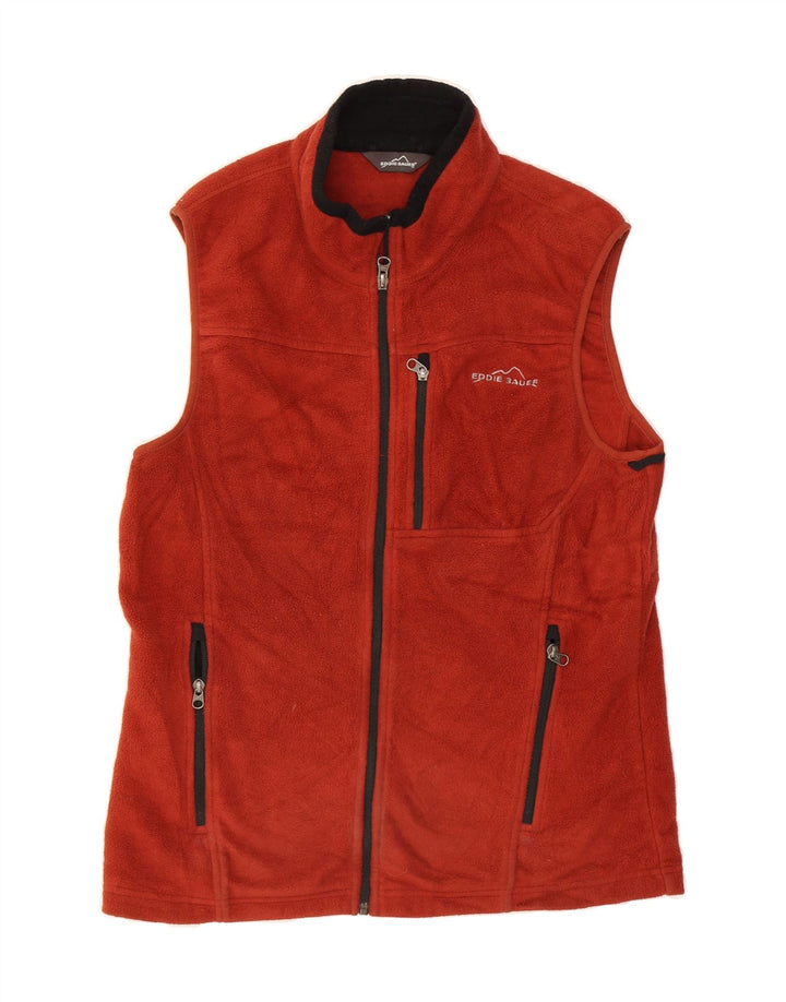 EDDIE BAUER Mens Fleece Gilet UK 38 Medium Red Polyester Vintage Eddie Bauer and Second-Hand Eddie Bauer from Messina Hembry 
