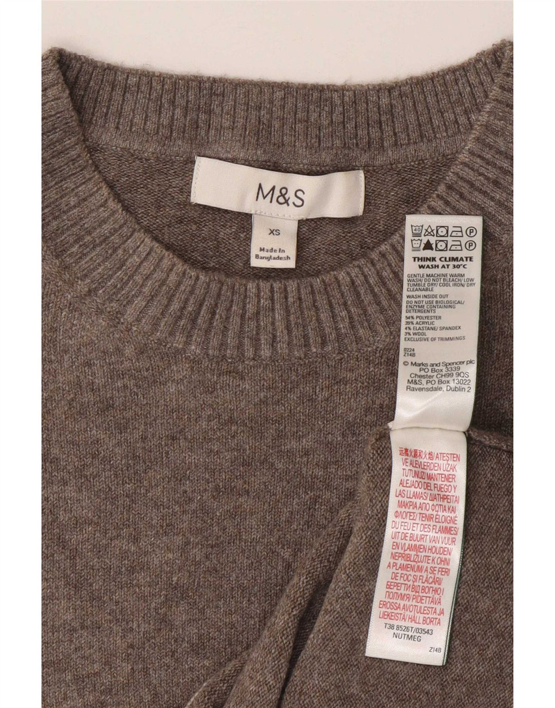 Marks & Spencer Camiseta sin mangas para mujer UK 6 XS Gris Poliéster