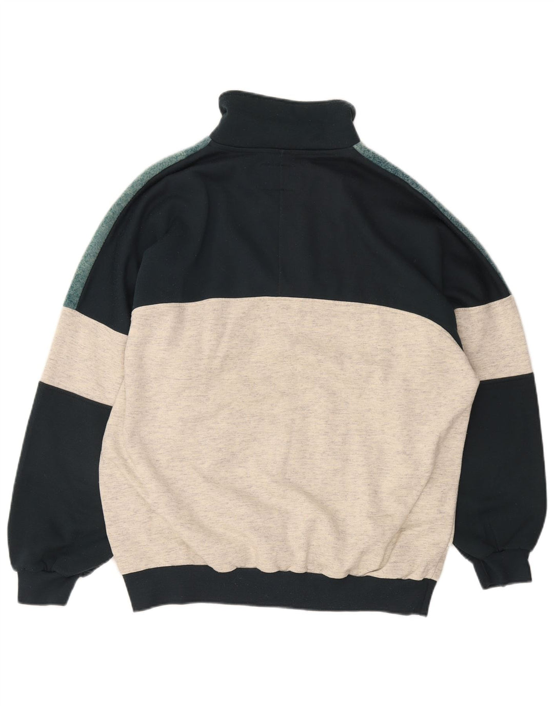 EXTE Sudadera con gráfico y cuello con cremallera para hombre, tipo jersey, color gris grande