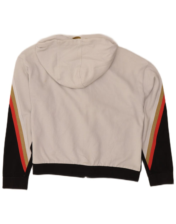 GAS Sudadera con capucha y cremallera para mujer UK 44 Mediana Negro Colorblock Algodón