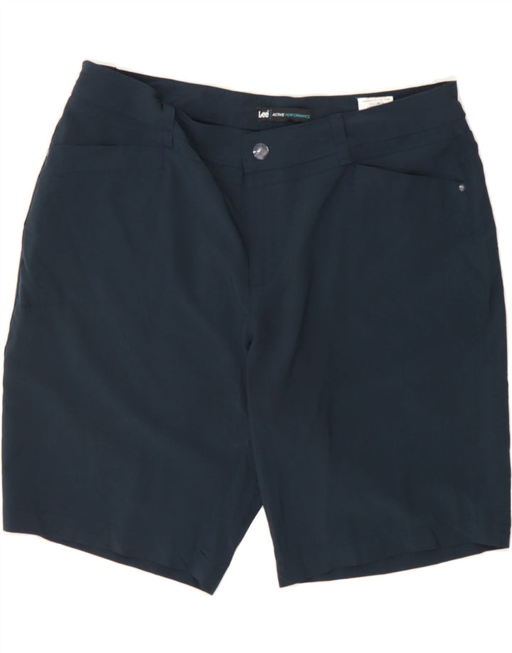 LEE Womens Casual Shorts US 12 Large W34  Navy Blue Polyester Vintage Lee and Second-Hand Lee from Messina Hembry 