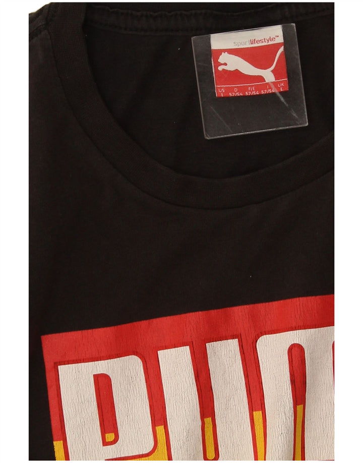Puma - Camiseta gráfica para hombre, talla grande, color negro