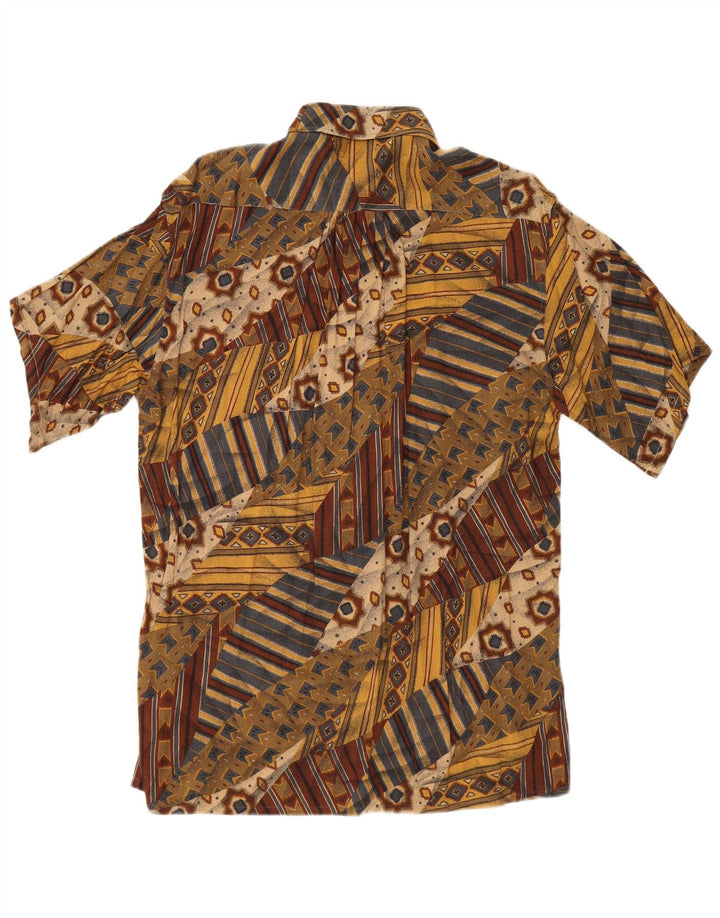 NANI BON Camisa de manga corta para hombre Talla 39 Mediana Multicolor Geométrica