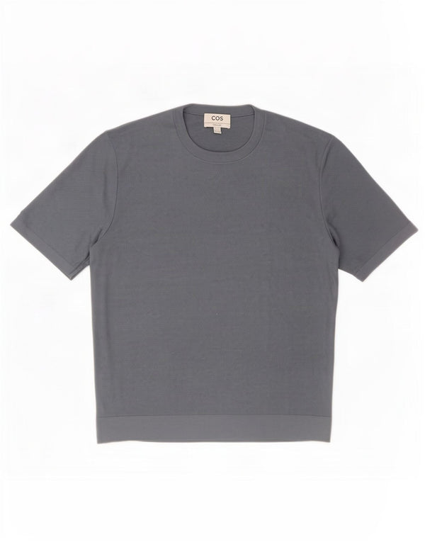 Cos Camiseta regular para hombre Top Seda azul medio