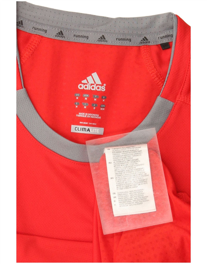 ADIDAS Hombre Climalite Top Manga Larga Poliéster Rojo Medio