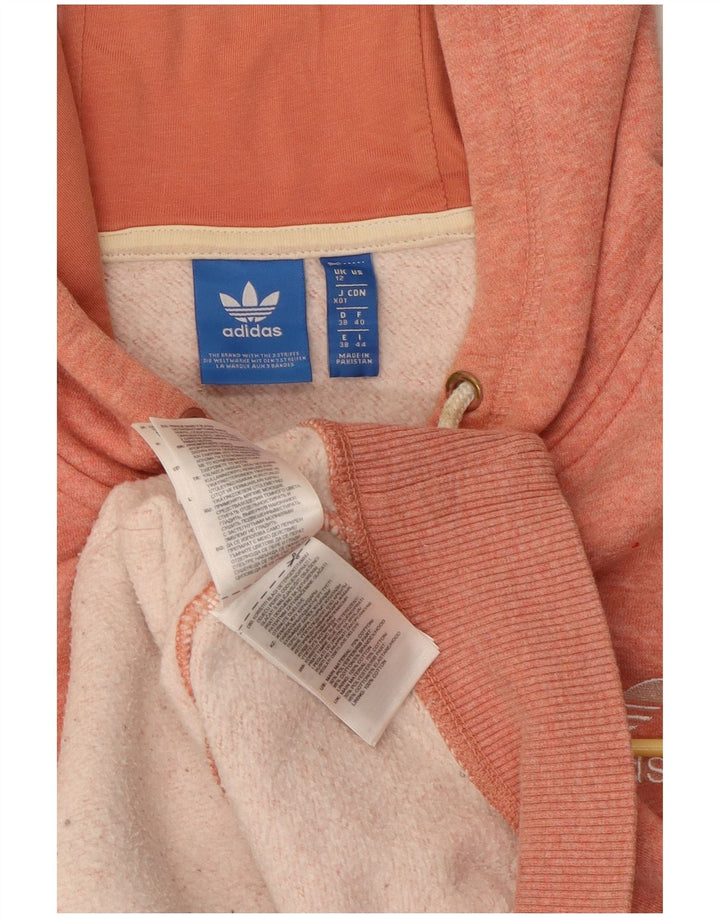 Adidas Sudadera con capucha y cremallera para mujer Reino Unido 12 Algodón naranja mediano