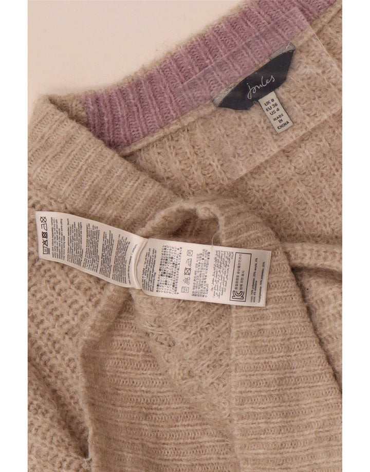 Joules Suéter tipo cárdigan extragrande para mujer UK 8 Small Beige Poliéster