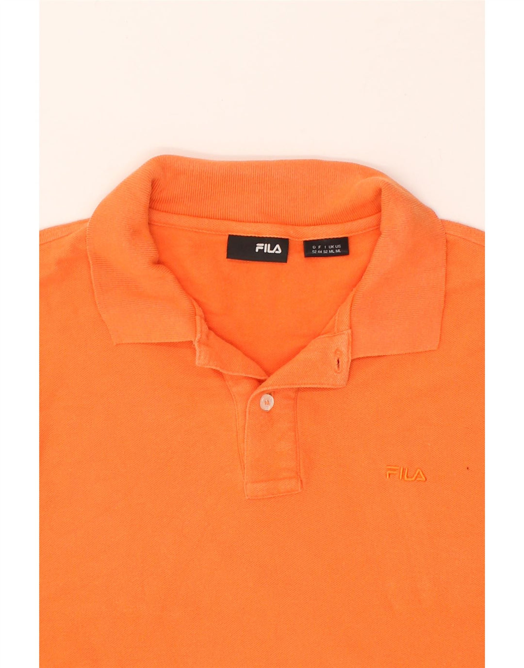 FILA Mens Polo Shirt Medium Orange Cotton | Vintage Fila | Thrift | Second-Hand Fila | Used Clothing | Messina Hembry 