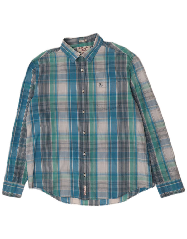 Camisa de corte clásico para hombre Penguin 2XL Blue Check