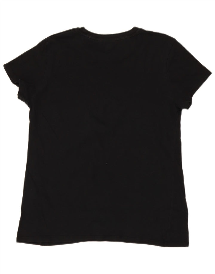 LEVI'S Womens Graphic T-Shirt Top UK 12 Medium Black Cotton