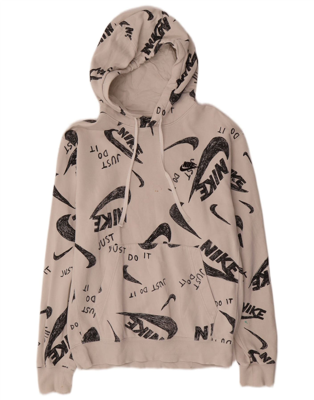 Nike Jersey con capucha y estampado gráfico para hombre, talla pequeña, de algodón blanco roto