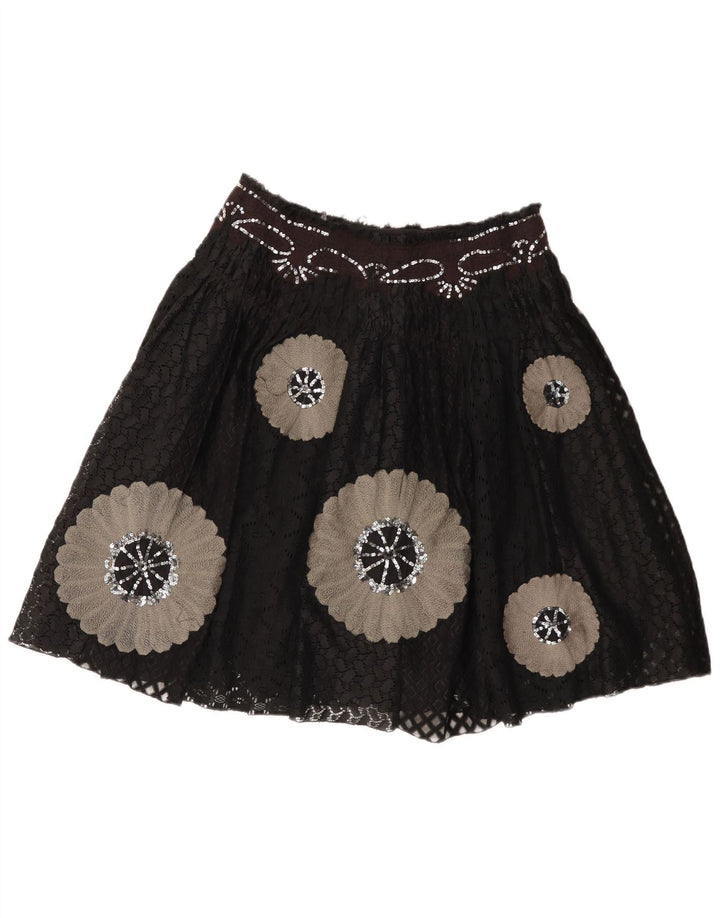 Stella Forest Falda acampanada para mujer EU 40 Mediana W30 Nylon floral negro