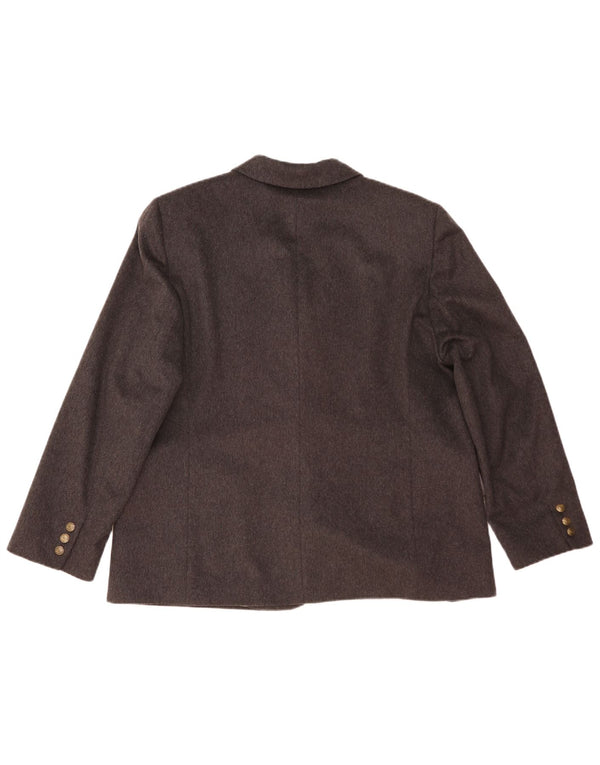 Vintage mujer 2 botones Blazer chaqueta IT 51 2XL lana gris