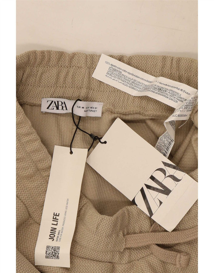 Zara Hombre Shorts Chinos Mediano W31 Algodón Beige